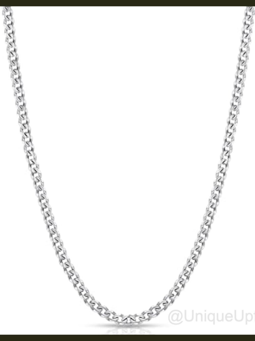 Cuban Link Chain Necklace Stainless Steel 3.5mm Lobster Clasp 20in Unisex